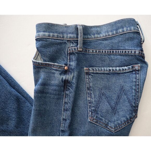 Mother 10644-1422 WMN Sz 25 Blue The Mid Rise Rider Ankle Fray Denim Jeans - Picture 9 of 15